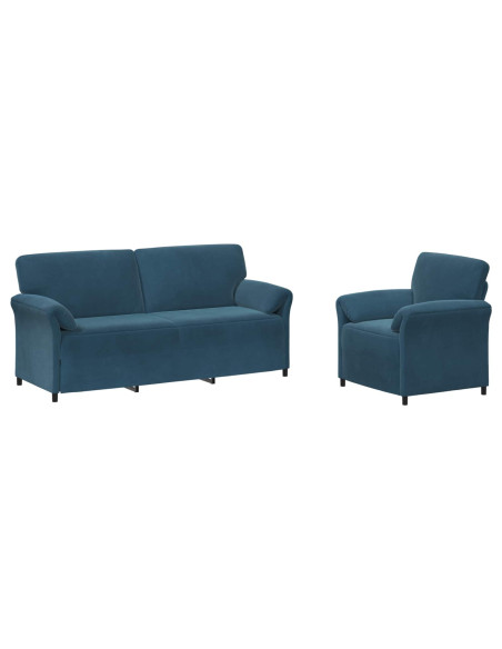 Set di divani 2 pz Blu Velluto
