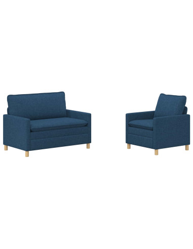 Set di divani 2 pz Blu Tessuto