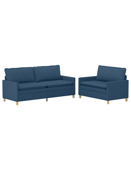 Set di divani 2 pz Blu Tessuto