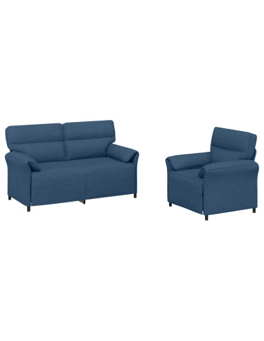 Set di divani 2 pz Blu Tessuto