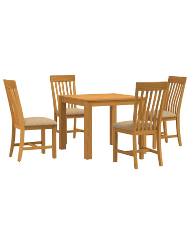Set da pranzo 5 pz Beige Legno di Quercia Massello