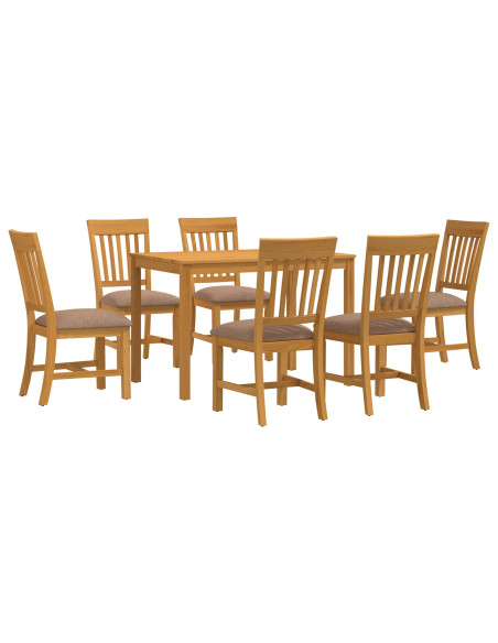 Set da pranzo 7 pz Grigio Legno di Quercia Massello