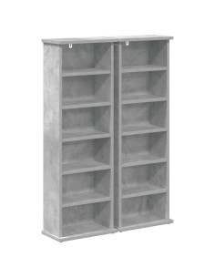 Mobile per CD 2 pz Grigio Cemento 60 x 17 x 92 cm 2