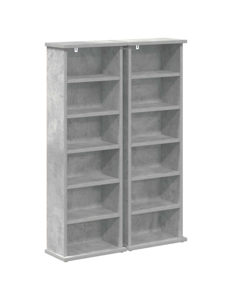 Mobile per CD 2 pz Grigio Cemento 60 x 17 x 92 cm