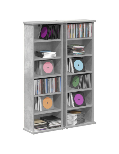 Mobile per CD 2 pz Grigio Cemento 60 x 17 x 92 cm