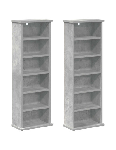 Mobile per CD 2 pz Grigio Cemento 60 x 17 x 92 cm