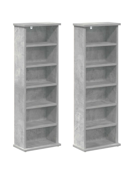 Mobile per CD 2 pz Grigio Cemento 60 x 17 x 92 cm