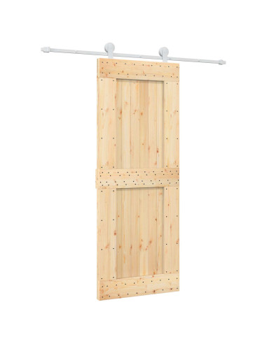 Porta scorrevole Naturale e Bianco 80 x 210 cm