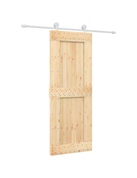Porta scorrevole Naturale e Bianco 80 x 210 cm