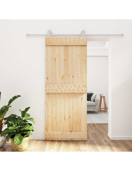 Porta scorrevole Naturale e Bianco 85 x 210 cm