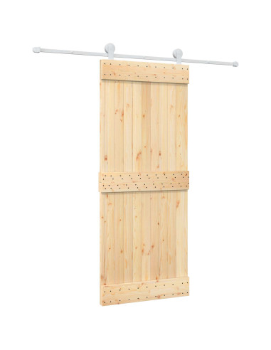 Porta scorrevole Naturale e Bianco 85 x 210 cm