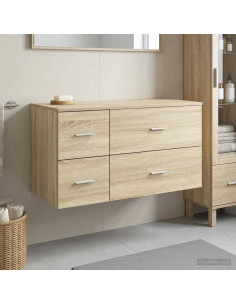 Set di mobili per il bagno 2 pz Rovere Sonoma