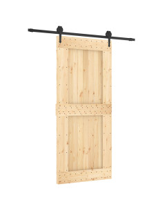 Porta scorrevole Naturale e Nero 90 x 210 cm 2