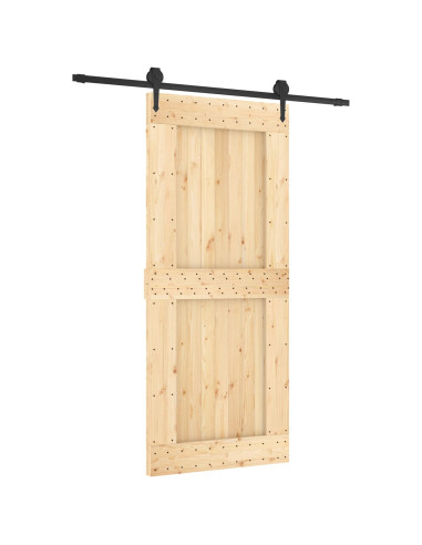 Porta scorrevole Naturale e Nero 90 x 210 cm