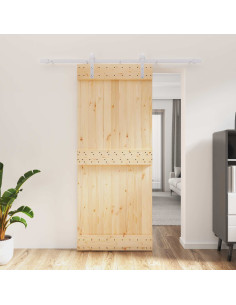 Porta scorrevole Naturale e Bianco 85 x 210 cm