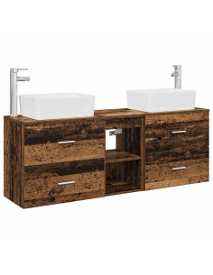 Set di Armadi da Bagno 3 pz Legno antico 53 x 34,5 x 63 cm 2