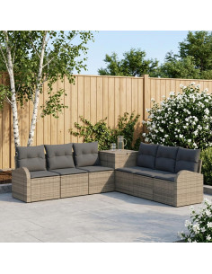 Set di divani 7 pz Grigio e Grigio Scuro