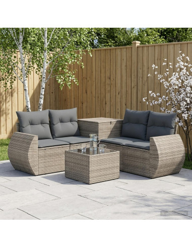 Set di divani 6 pz Grigio e Grigio Scuro