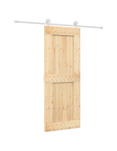 Porta scorrevole Naturale e Bianco 80 x 210 cm