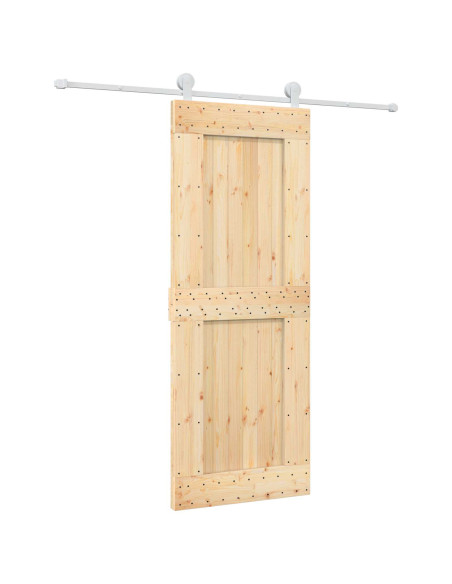 Porta scorrevole Naturale e Bianco 80 x 210 cm