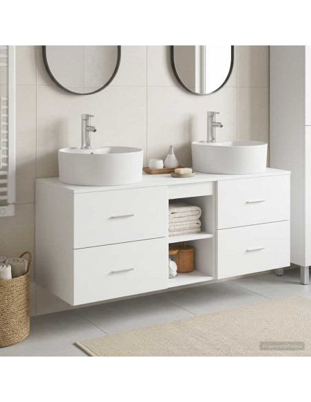 Set di Armadi da Bagno 3 pz Bianco 49,5 x 44,5 x 65 cm
