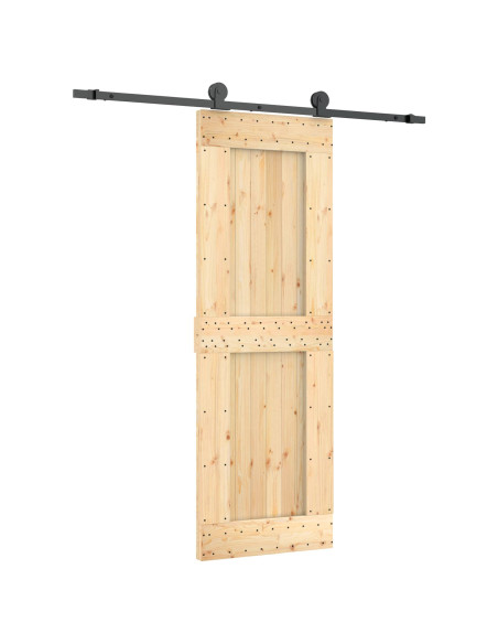 Porta scorrevole Naturale e Nero 70 x 210 cm