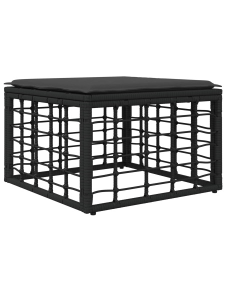 Set Divano da Giardino 6 pz Nero e Grigio scuro polyrattan