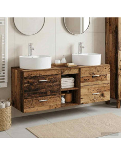 Set di Armadi da Bagno 3 pz Legno antico 49,5 x 44,5 x 65 cm