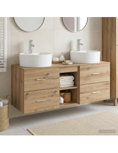 Set di Armadi da Bagno 3 pz Rovere Artigianale