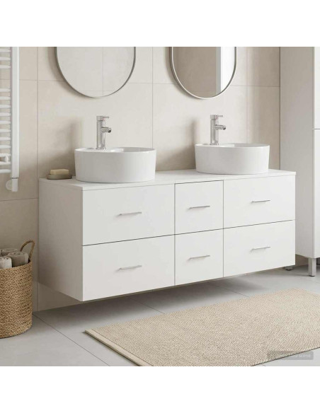 Set di mobili per il bagno 3 pz Bianco 49,5 x 44,5 x 65 cm