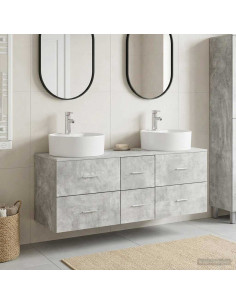 Set di mobili per il bagno 3 pz Grigio Cemento
