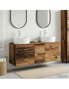 Set di mobili per il bagno 3 pz Legno antico