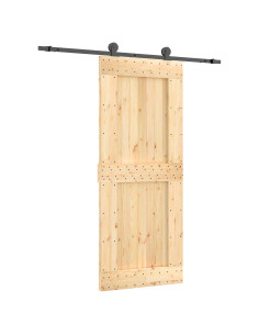 Porta scorrevole Naturale e Nero 85 x 210 cm 2