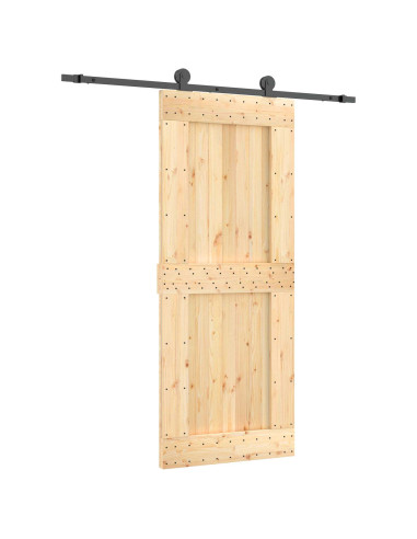 Porta scorrevole Naturale e Nero 85 x 210 cm