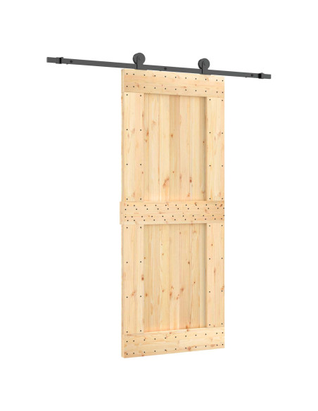 Porta scorrevole Naturale e Nero 85 x 210 cm