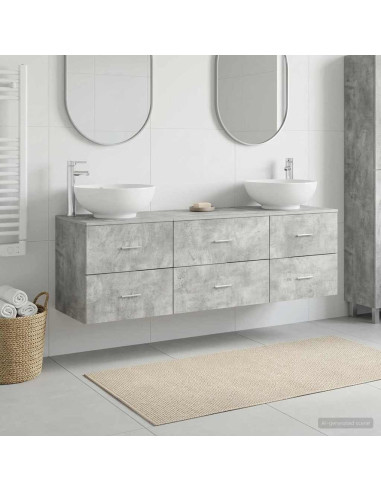 Set di mobili per il bagno 3 pz Grigio Cemento
