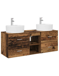 Set di Armadi da Bagno 3 pz Legno antico 49,5 x 44,5 x 65 cm 2