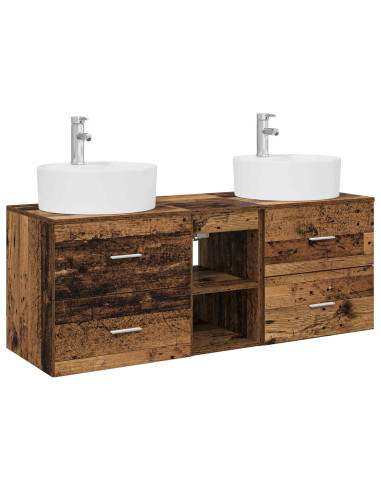Set di Armadi da Bagno 3 pz Legno antico 49,5 x 44,5 x 65 cm