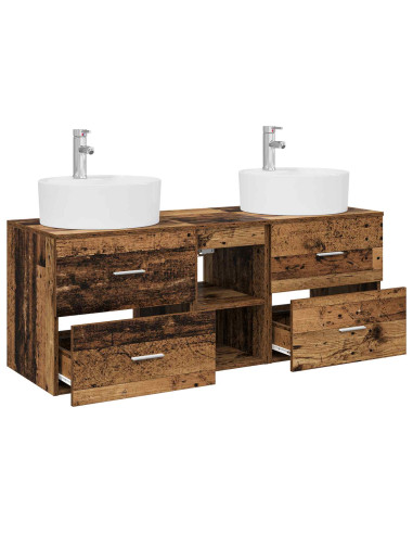 Set di Armadi da Bagno 3 pz Legno antico 49,5 x 44,5 x 65 cm