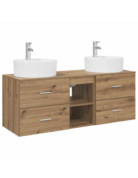Set di Armadi da Bagno 3 pz Rovere Artigianale