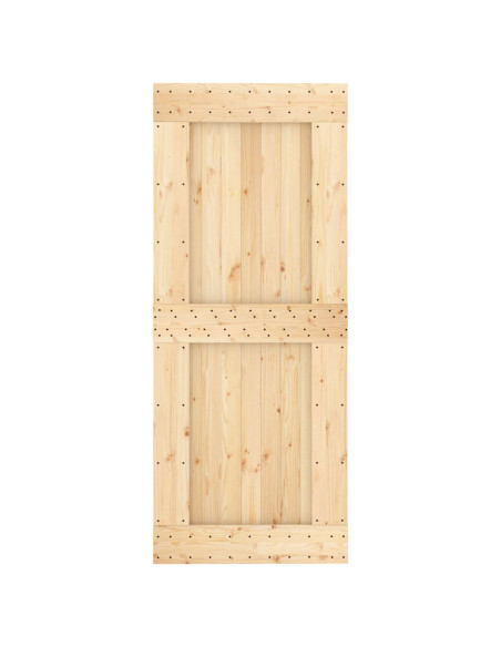 Porta scorrevole Naturale e Nero 85 x 210 cm
