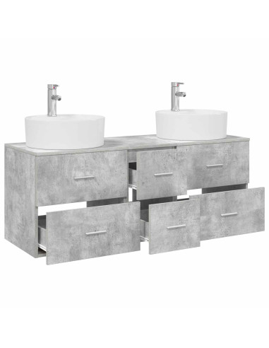 Set di mobili per il bagno 3 pz Grigio Cemento