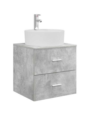 Set di mobili per il bagno 3 pz Grigio Cemento