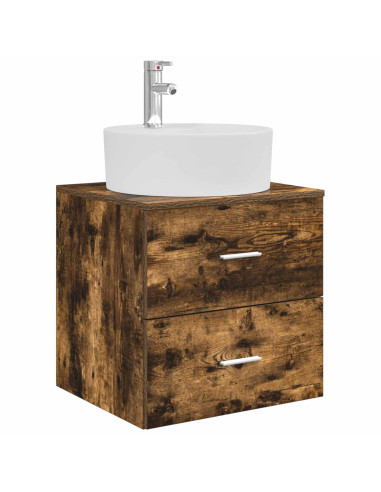Set di mobili per il bagno 3 pz Rovere Fumo 49,5 x 44,5 x 65 cm