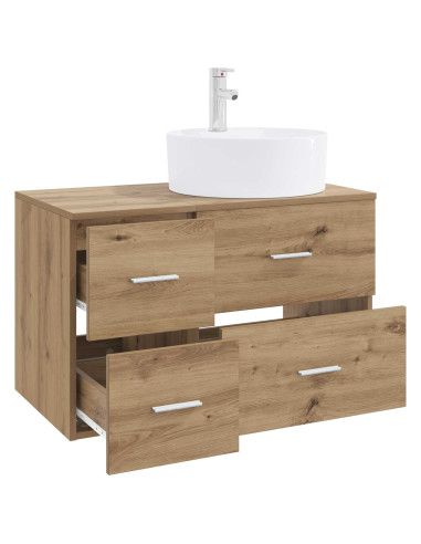 Set di mobili per il bagno 2 pz Rovere Artigianale