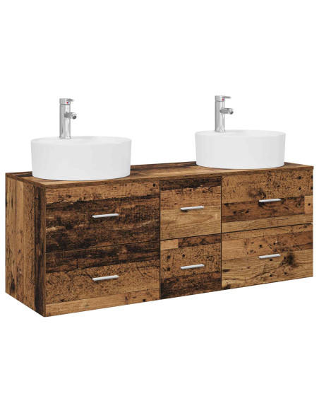 Set di mobili per il bagno 3 pz Legno antico