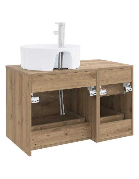 Set di mobili per il bagno 2 pz Rovere Artigianale