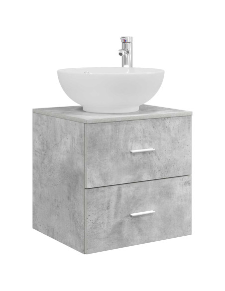 Set di mobili per il bagno 3 pz Grigio Cemento