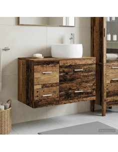 Set di mobili per il bagno 2 pz Legno antico