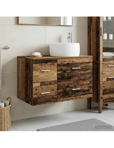 Set di mobili per il bagno 2 pz Legno antico